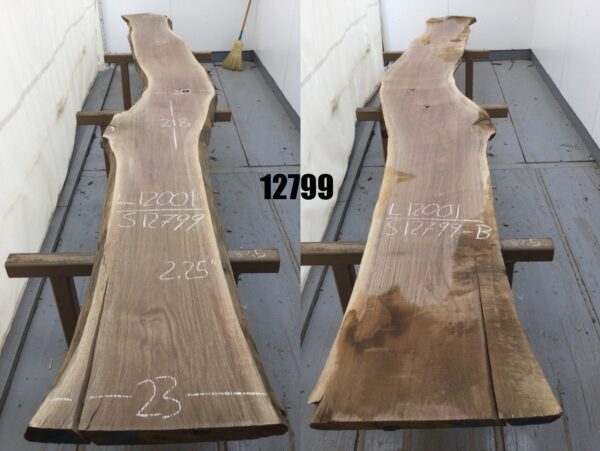 shiny wood on top of three wood stands 12799