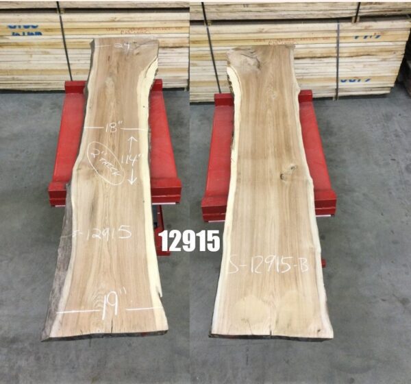 wooden slabs with red stands with number 12915