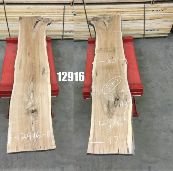 wooden slabs with red stands with number 12916