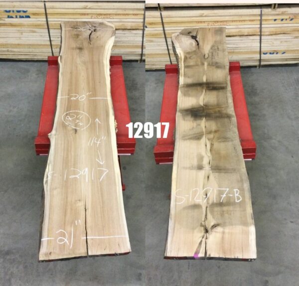 wooden slabs with red stands with number 12917