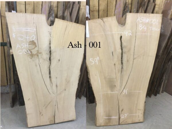 wooden slabs with chalk measurements Ash 001