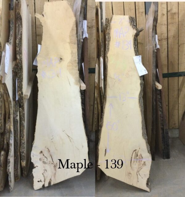 Kiln Dried and Planed Back Wall Slabs, Manitoba Maple 139