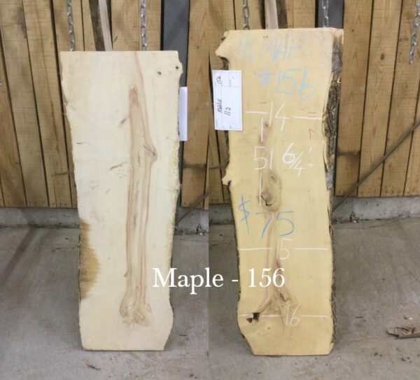 Kiln Dried and Planed Back Wall Slabs, Manitoba Maple 156