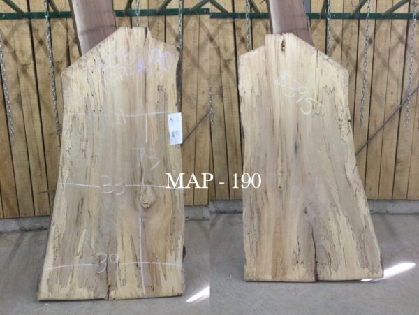 Kiln Dried and Planed Back Wall Slabs, Spalted Maple 190