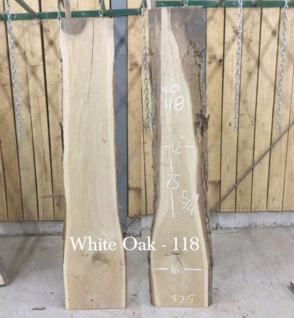 Kiln Dried and Planed Back Wall Slabs, White Oak 118