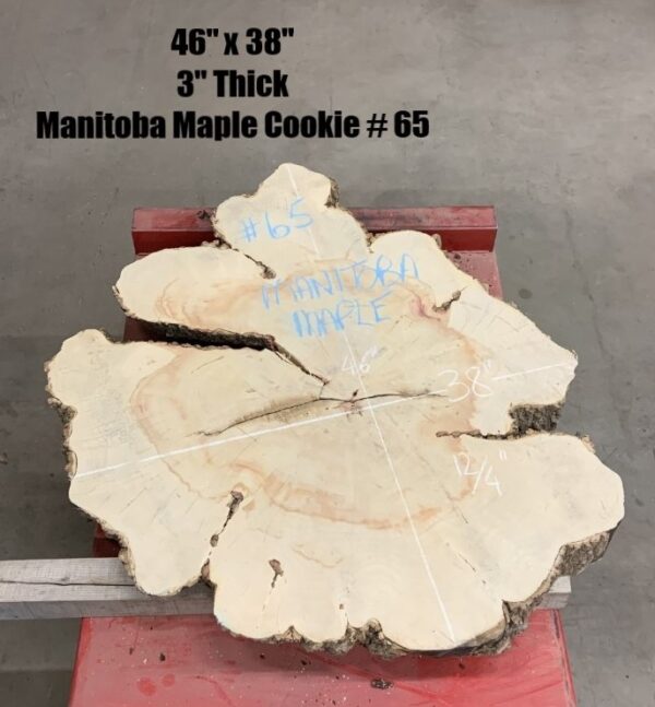 Manitoba Maple Wood Cookies 65, Dimensions