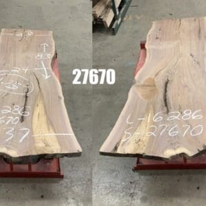 Two large wooden slabs with markings, numbered 27670.